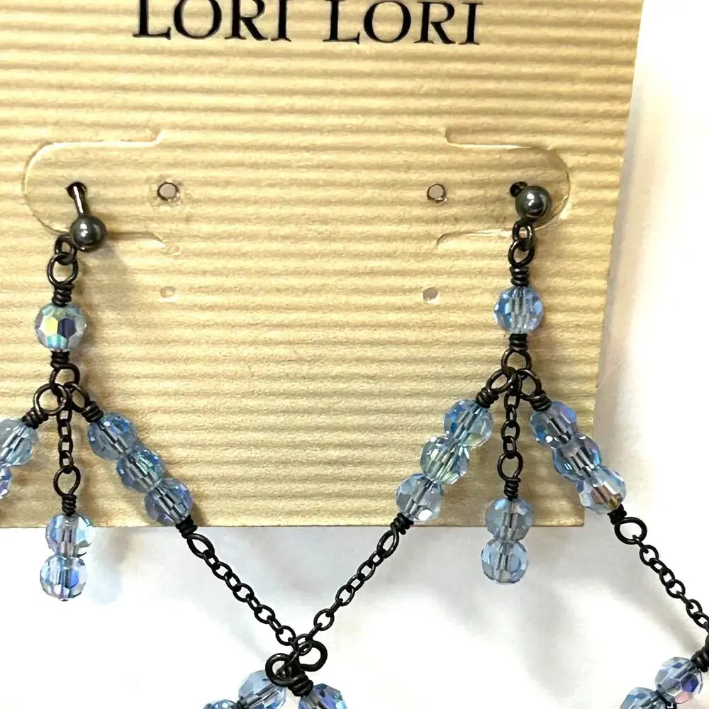 Lori‎ Lori Swarovski Blue Crystal Chandelier Post Earrings